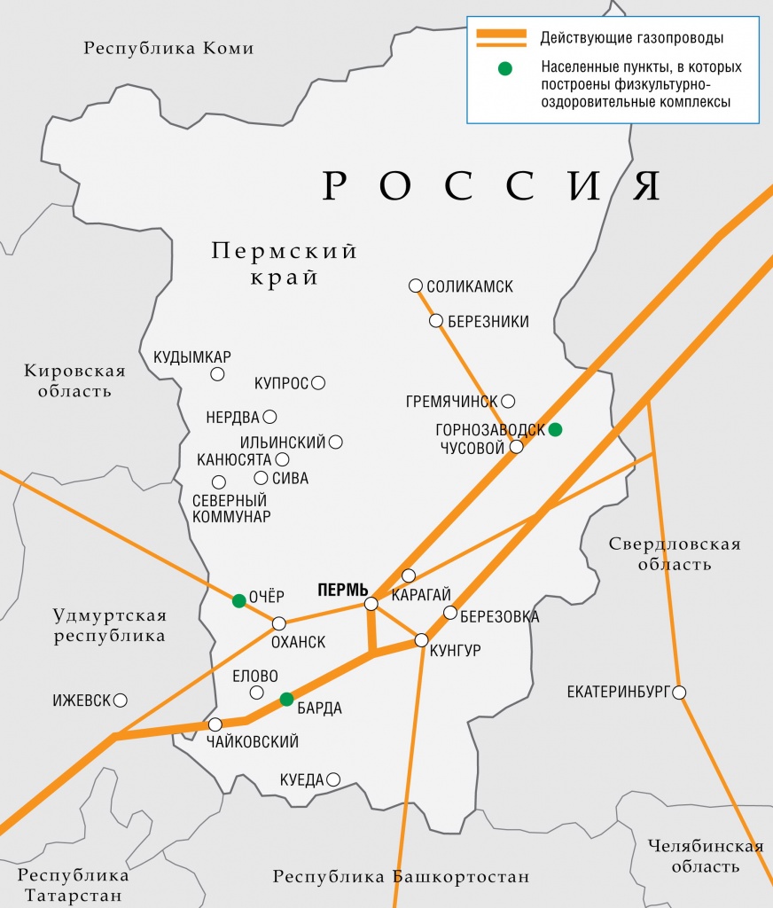 Магистральные газопроводы Пермского края